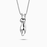 Minimalist Hanging Cat Pendant Necklace - Necklaces