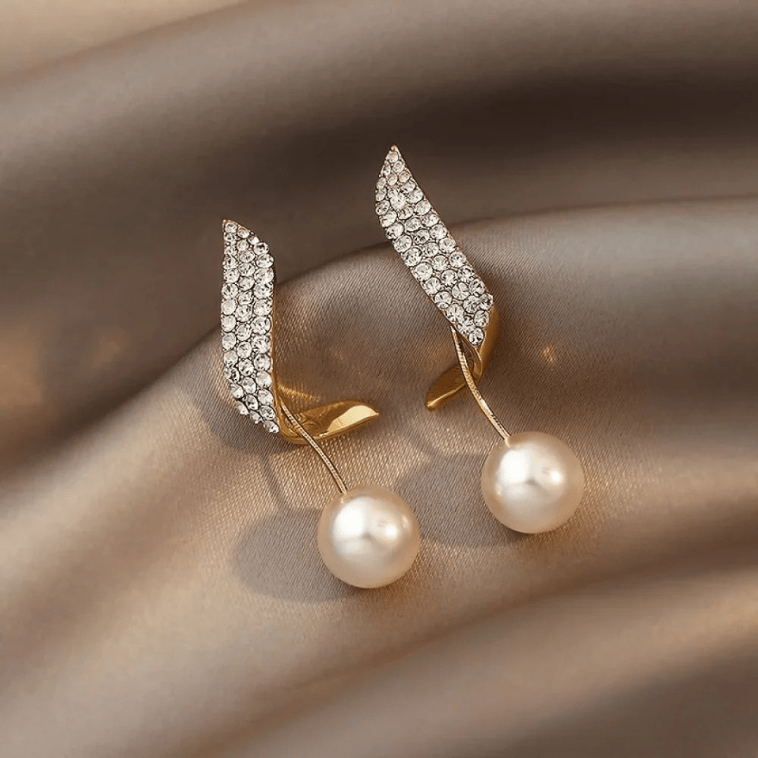 Mismatched Pearl and Crystal Earring Set – Modern Elegance - Earrings