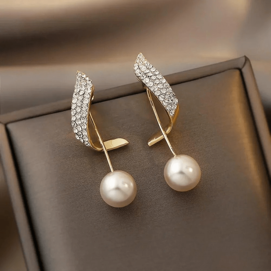 Mismatched Pearl and Crystal Earring Set – Modern Elegance - Earrings