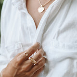 Ocean Breeze Adjustable Shell & Wave Ring - Ring