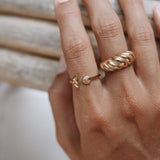 Ocean Breeze Adjustable Shell & Wave Ring - Ring
