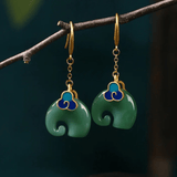 Oriental Cloud & Jade - Style Drop Earrings – Artistic Symbolism - Earrings