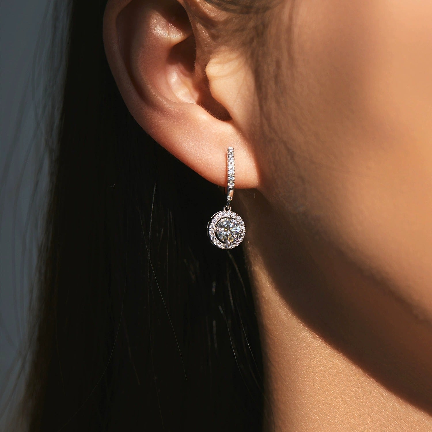 Pavé Circle Drop Earrings - Earrings
