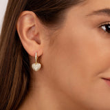 Pavé Heart Charm Hoop Earrings - Earrings