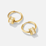 Radiant Crystal Gold Hoop Earrings - Earrings