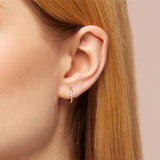 Radiant Solitaire Hoop Earrings - Earrings