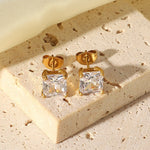 Radiant Square - Cut Stud Earrings - Earrings
