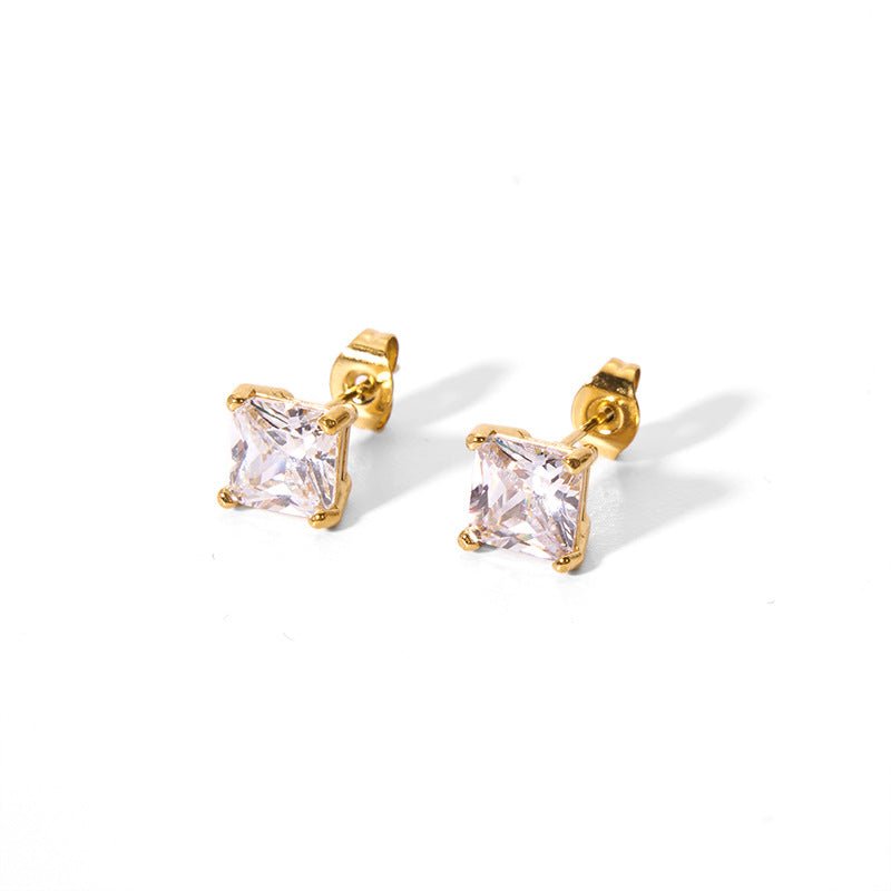 Radiant Square - Cut Stud Earrings - Earrings