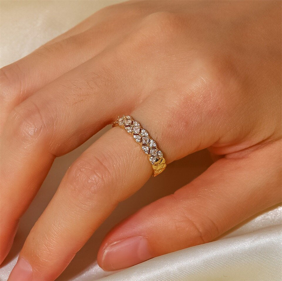 Radiant Teardrop Crystal Ring - Ring
