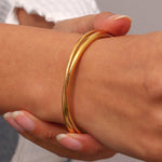 Rianne Gold Stacked Bangle Bracelet - Bangle Bracelets