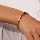 Rianne Gold Stacked Bangle Bracelet - Bangle Bracelets