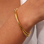 Rianne Gold Stacked Bangle Bracelet - Bangle Bracelets