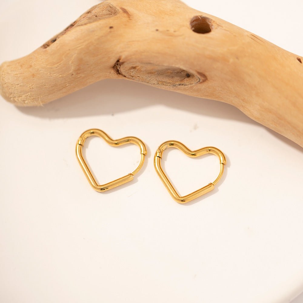 Romantic Heart Hoop Earrings - Earrings