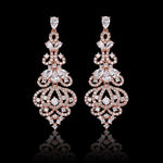 Rose Gold Crystal Chandelier Earrings - Earrings