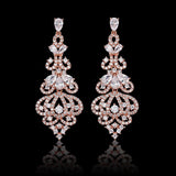 Rose Gold Crystal Chandelier Earrings - Earrings