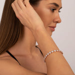 Rose Gold Floral Crystal Tennis Bracelet - Joyería > Pulseras > Pulseras de lujo