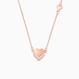 Rose Gold Heart Charm Necklace - Necklaces