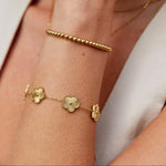 Rowena Gold Clover Charm Bracelet - Chain Bracelets
