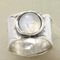 Rustic Moonstone Ring in Sterling Silver - Ring