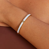 Sarah White Luxe Gold Bangle - Bangle Bracelets