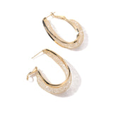 Sculpted Gold Mesh Teardrop Hoop Earrings - Earrings