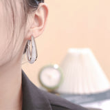 Sculpted Gold Mesh Teardrop Hoop Earrings - Earrings