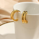 Sculpted Wave Hoop Earrings - Earrings