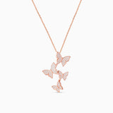 Silver Butterfly Cascade Necklace - Necklaces