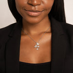 Silver Cascading Butterfly Necklace - Necklaces