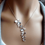 Silver Floral Cascade Necklace - Necklaces