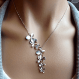 Silver Floral Cascade Necklace - Necklaces