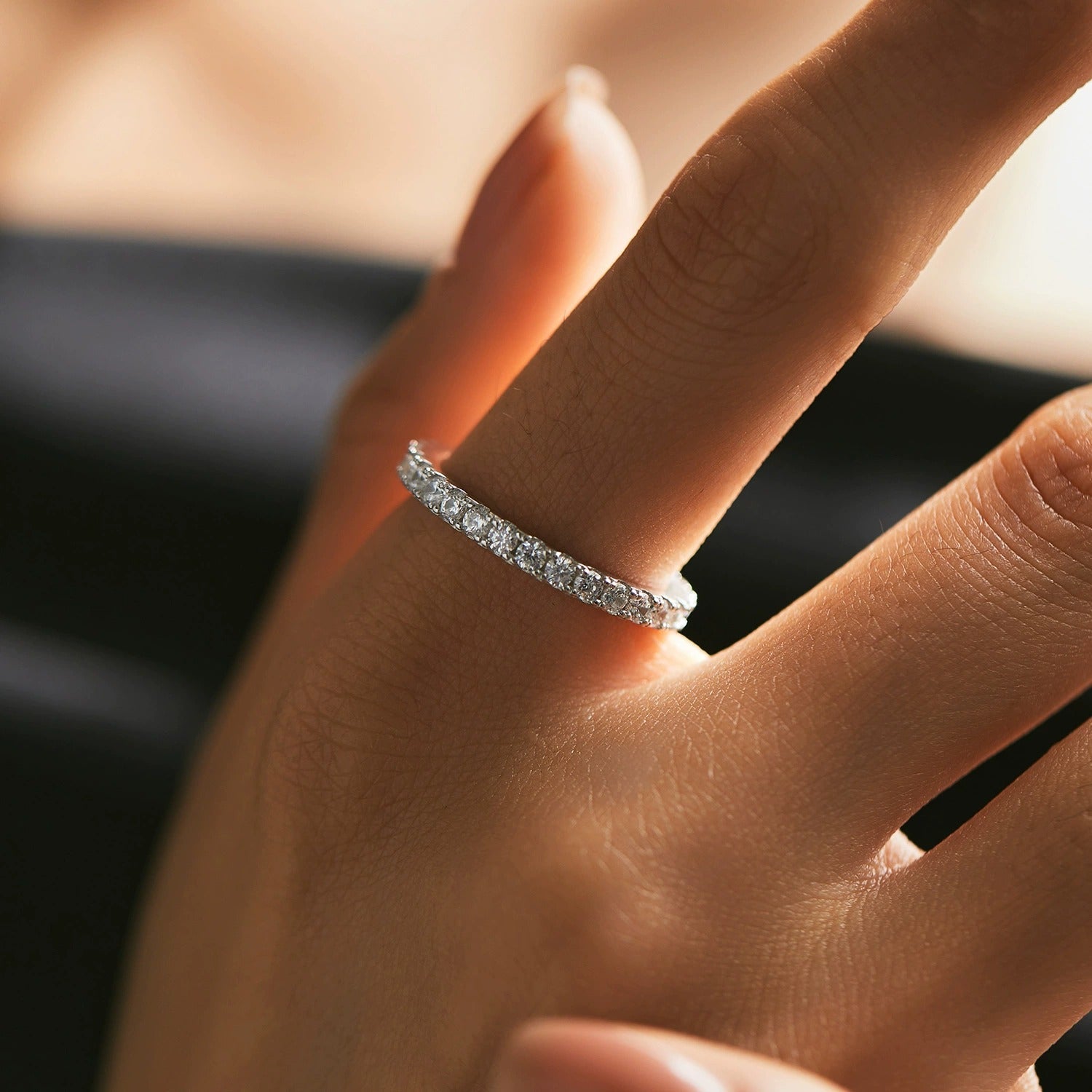 Sparkling Crystal Eternity Band - Ring
