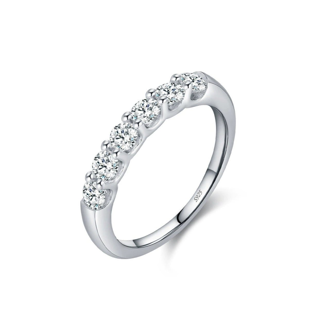 Sparkling Crystal Silver Eternity Ring - Ring