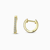 Sterling Shine Pavé Huggie Hoop Earrings - Earrings
