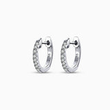 Sterling Shine Pavé Huggie Hoop Earrings - Earrings