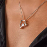 Sterling Silver Heart Necklace with Crystal Center – Elegant Pendant - Necklaces