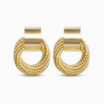 Textured Gold Loop Statement Earrings - Earrings