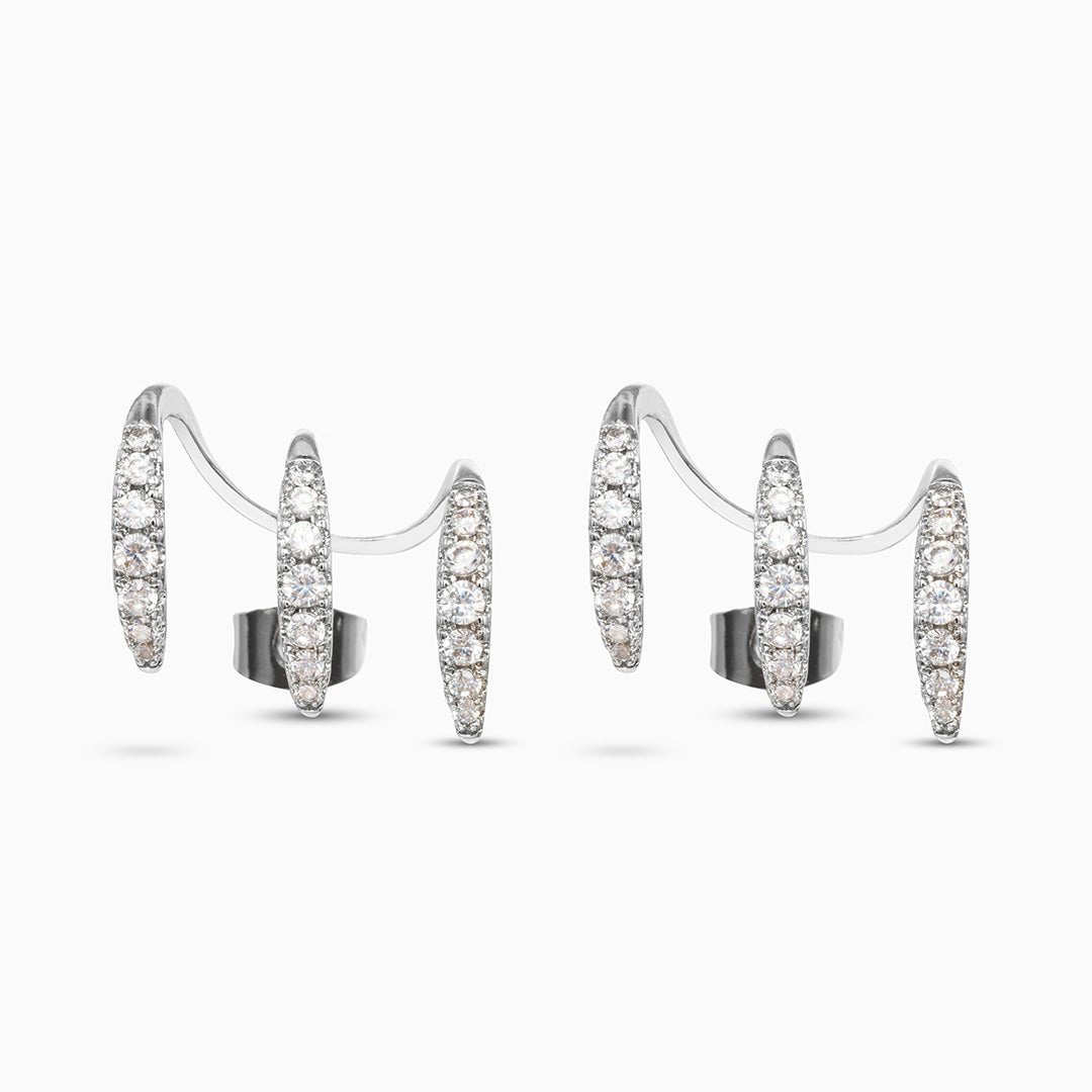Triple Claw Pavé Ear Climber Earrings - Joyería > Pendientes > Pendientes pequeños