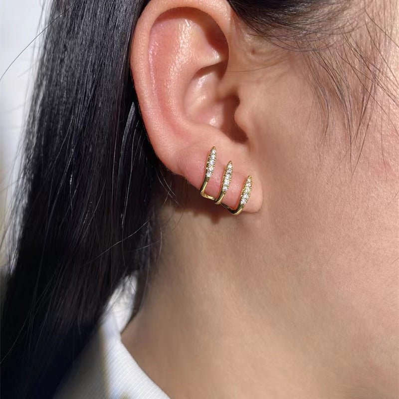 Triple Claw Pavé Ear Climber Earrings - Joyería > Pendientes > Pendientes pequeños