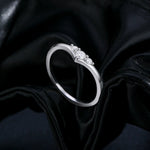Triple Crystal Sterling Silver Ring - Ring