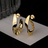 Twisted Gold Bold Hoop Earrings - Earrings