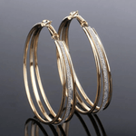 Two - Tone Layered Hoop Earrings in Gold and Silver Finish - Earrings