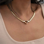 Vali Gold Heart Necklace - Choker Necklaces