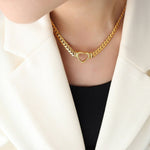 Vali Gold Heart Necklace - Choker Necklaces