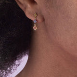 Vibrant Floral Charm Drop Earrings - Earrings