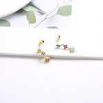 Vibrant Floral Charm Drop Earrings - Earrings