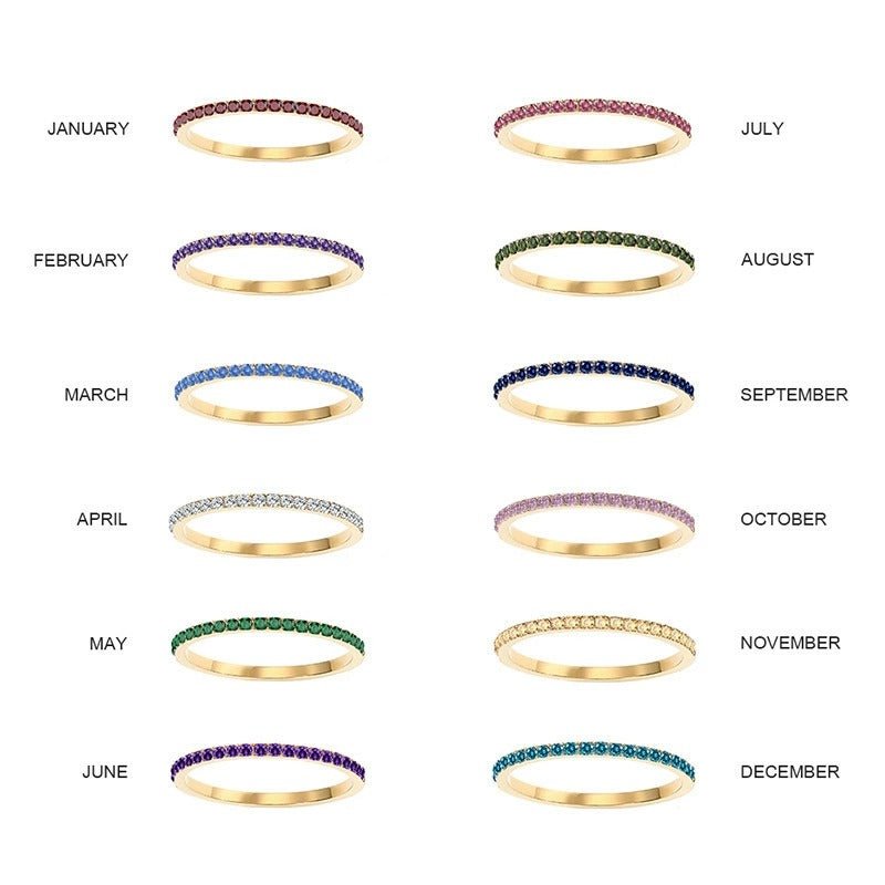 Vibrant Stacking Birthstone Eternity Ring - Rings